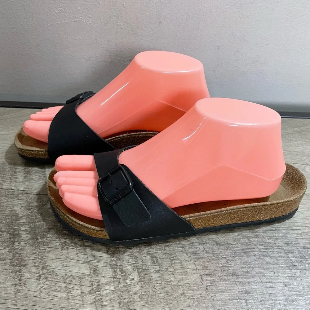Birkenstock Black Slip-On Cork Footbed Sandals